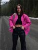 Women Coats Casual Winter Jacket Solid Round Neck Button Long Sleeve Pocket Parkas Female 2022 Autumn Fashion Loose Lady Coat